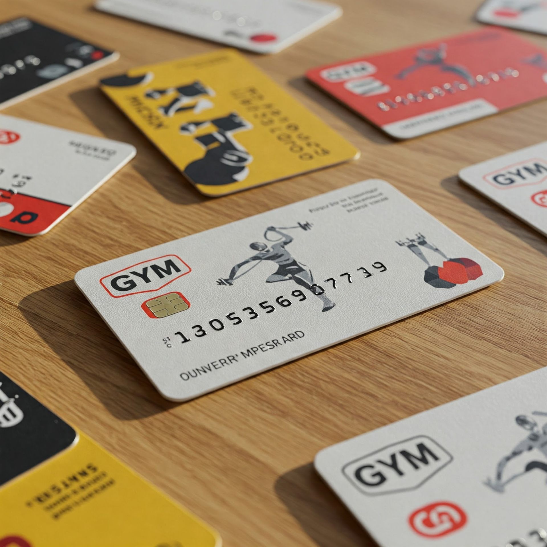 Collection of gym membership cards